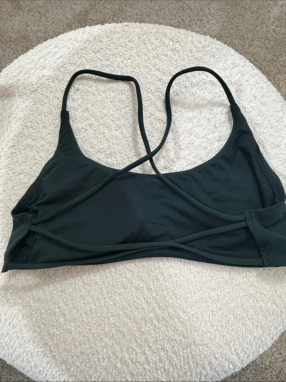 Crop Shop Boutique Dark Green cross back sports bra. Perfect condition. - Picture 3 of 5